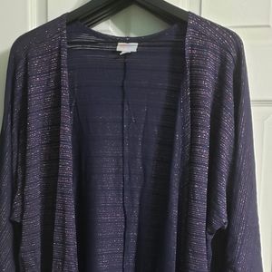 GOLD RUSH KIMONO...NWT, LULAROE, MED, LINDSAY KIMONO, HI/LOW, NAVY/DARK PURPLE